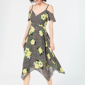 INC Mixed-Print Shoulder Dress